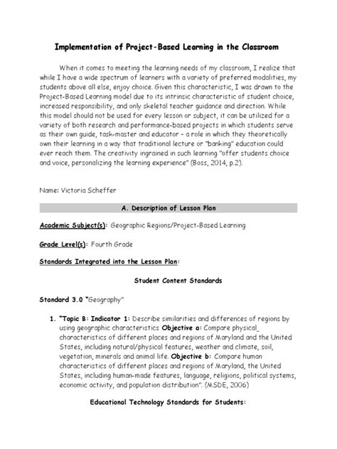 Image result for Sample Project-Based Lesson Plan