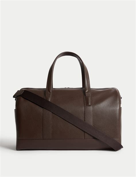 Leather Pebble Grain Weekend Bag | Autograph | M&S