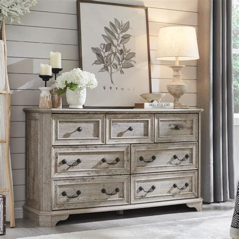 Amazon.com: T4TREAM Farmhouse 7 Drawers Dresser for Bedroom, 54" Wide ...