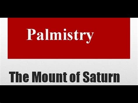 Palm Reading Mount of Saturn - Abhishek Bhatnagar
