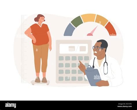 Body Mass Index isolated concept vector illustration. Health issue diagnostics, weight loss ...