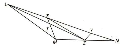 X and Y are points on the side LN of the triangle LMN such that LX = XY ...