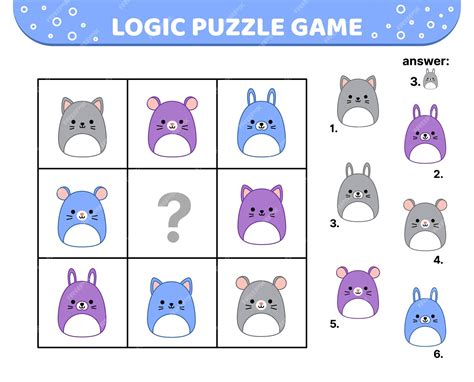 Premium Vector | Logic puzzle game mouse cat hare for kids squishmallow cartoon flat vector eps ... - genus of hares crossword clue