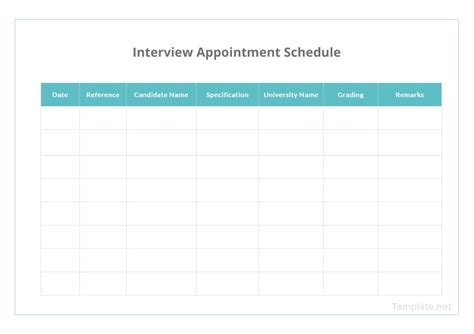 Interview Schedule Template Printable Free 的图像结果