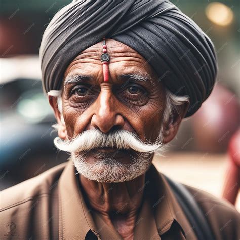 A indian old man portrait | Premium AI-generated image
