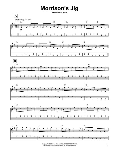 Morrison's Jig by Traditional Irish Folk Song - Mandolin Tab - Guitar ...