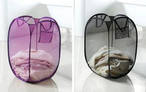 KUBER INDUSTRIES Designer 2 Pieces Nylon Mesh Laundry Basket Organizer ...