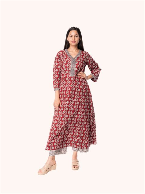 Cotton A-Line Flared Kurta - Effortless Elegance in Khadi Silk Fabric ...