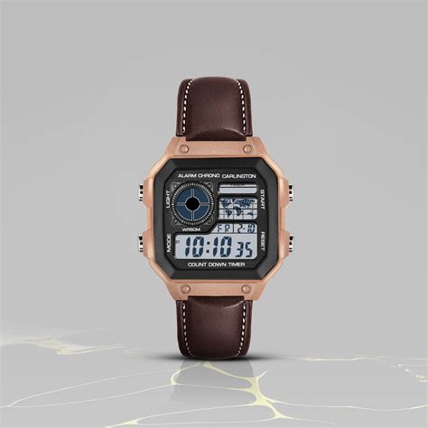 Carlington Endurance Series Digital Wrist Watches for Men with Transpa