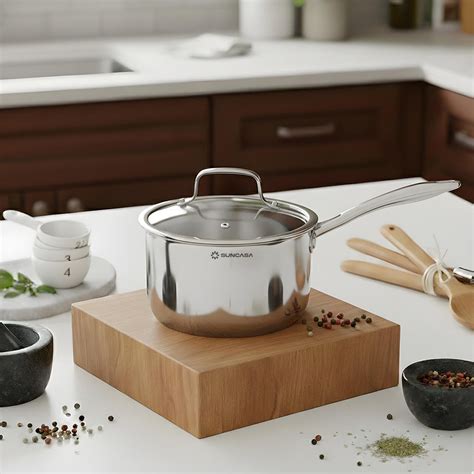 SUNCASA Trismart Triply Sauce pan with lid, 14 cm – Suncasa
