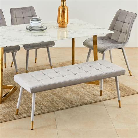Buy Bianca Velvet Dining Bench - Grey from Home Centre at just INR 3330.0