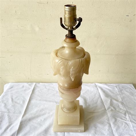 Antique Hand Carved Alabaster Table Lamp For Sale at 1stDibs | vintage ...