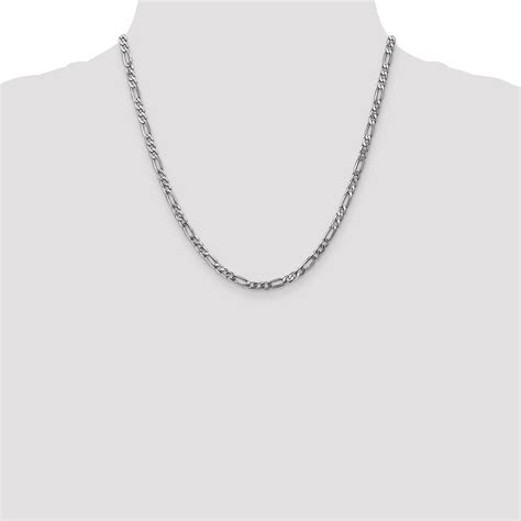 20-inch -|-4mm-|-14k-White-Gold-Flat-Figaro-Chain---Style:-WFIG100-20 ...