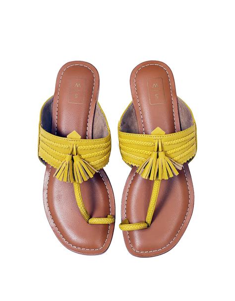 Haldi Mustard Yellow Kohlapuri Sandals