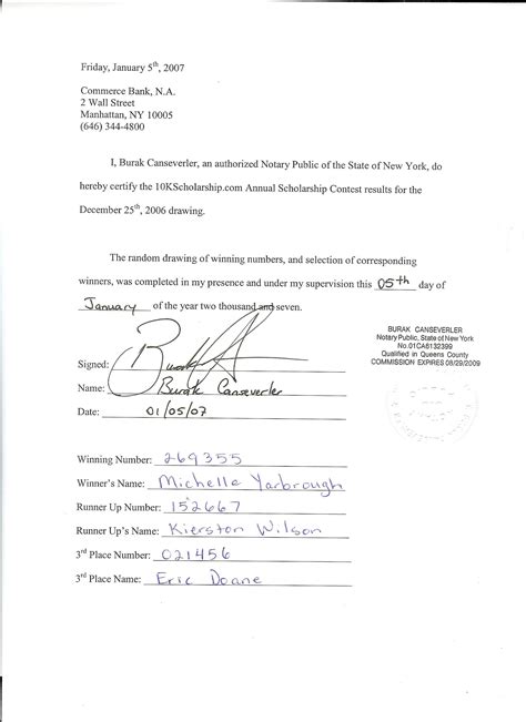 Image result for Notarized Document Example