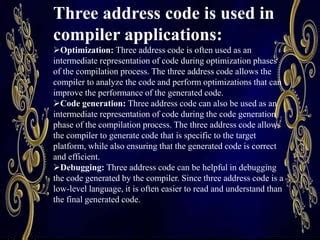 Image result for 3 Address Code Examples by Gate Smashers