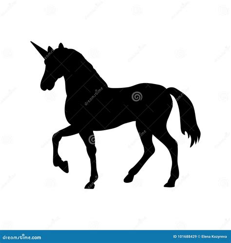 Unicorn Silhouette Horned Horse Cartoon Vector | CartoonDealer.com #124462457