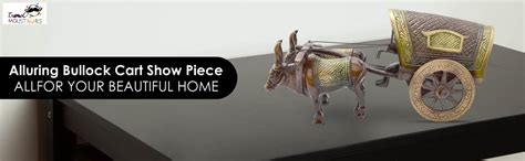 Buy Two Moustaches Brass Covered Village Bullock Cart Showpiece Replica ...