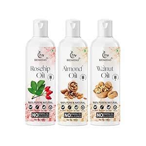Buy Biomidas 100% Pure Rosehip Oil & Almond Oil & Wheat Germ Oil 100ML ...