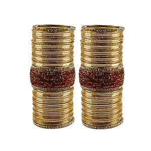 Buy Vidhya Kangan Bangle Set for Women (Gold) (ban5952-2.4) at Amazon.in