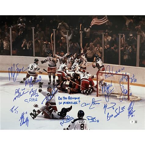 1980 USA Olympic Hockey Team Signed Miracle On Ice 16×20 Photo Beckett ...