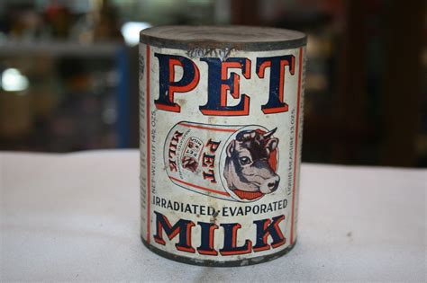 1920's Pet Milk Evaporated Milk Tin Can - Vintage Tins