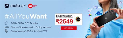 Get ₹2,000 Cashback and Coupons with Jio Motorola G32 Offer 2022