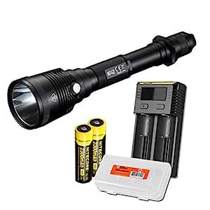 Nitecore MT42 1800 Lumen Long Throw Hunting & Search Flashlight with 2X ...