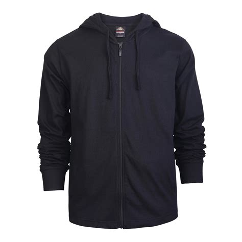 Men's Cotton Lightweight Zip Up Hoodie Jacket, Black, 3XLarge, 1 Pack ...