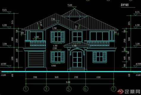 某现代两层别墅建筑设计CAD施工图与效果图