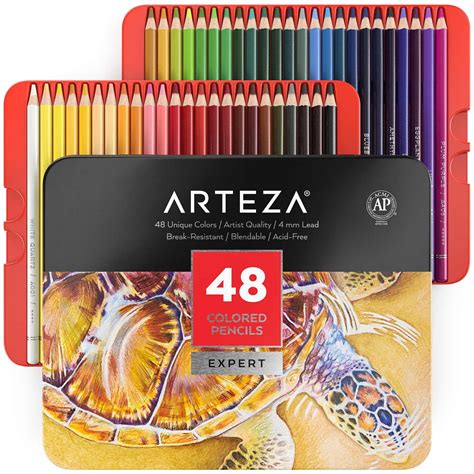 Arteza Professional Colored Pencils, High Pigment Assorted Colors, Set ...