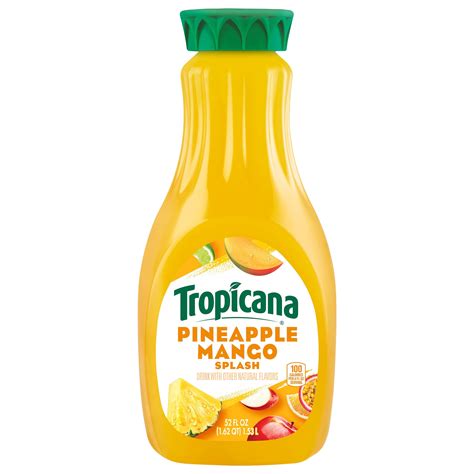 Tropicana Premium Drinks, Pineapple Mango Splash, 52oz Bottle - Grocery ...