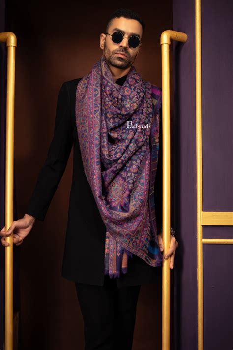 Pashtush Mens 100% Pure Wool With Woolmark Certificate Stole, Ethnic P ...