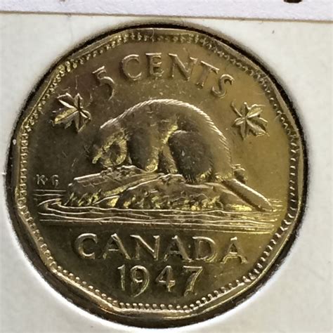 5 cents 1947 in Very-Fine Dot.
