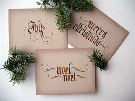 handmade calligraphy christmas cards