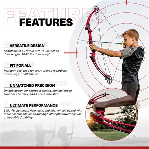 Genesis Original Archery Compound Bow, Adjustable Size, Draw Hand-Left ...