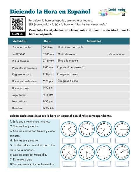 Telling Time in Spanish Archives - Spanish Learning Lab