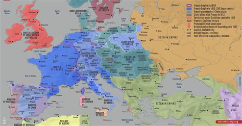 Map of the First French Empire and Napoleonic Europe, 1812 - World ...