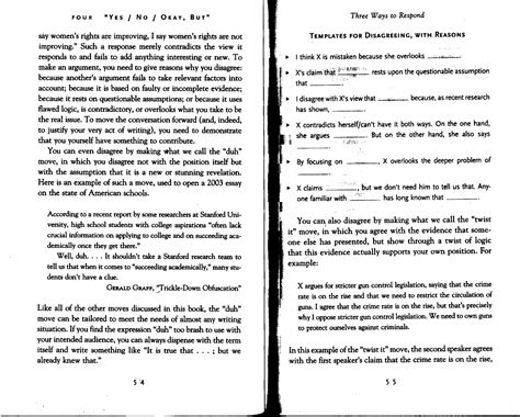 They Say I Say Template