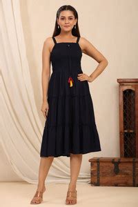 NG CREATION Women Fit and Flare Multicolor Dress - Buy NG CREATION ...