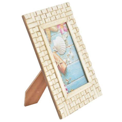 White Tile Bone Wooden Handmade Photo Frame