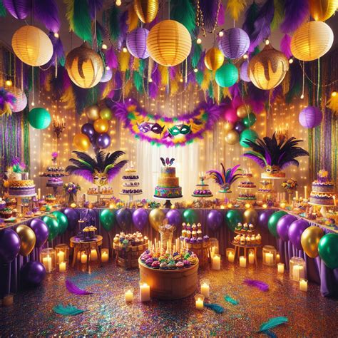 Vibrant Mardi Gras-Themed Birthday Party Ideas