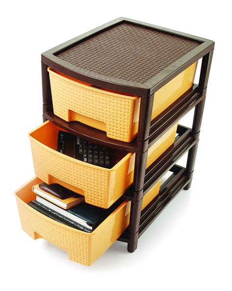 Liza Industries Yellow Dura 3 Plastic Drawers/Drawer Organizers - 3 ...
