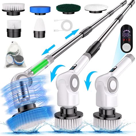 Amazon.com: Angle Adjustable Electric Spin Scrubber Cordless Cleaning ...