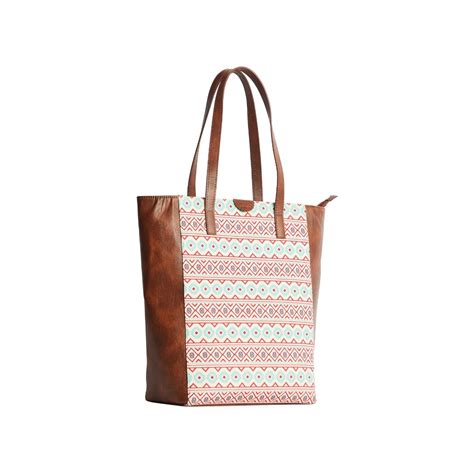 Buy Teal by CHUMBAK Mercado Aztec Tote Online