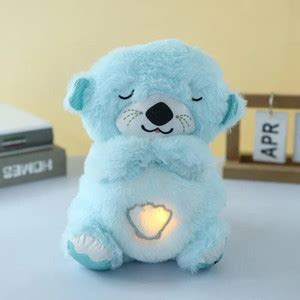 Wengonvila Teddy Bear with Music Tummy up Down with Light Breathing ...