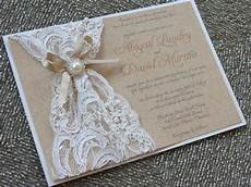 Lace Pearl Wedding Invitations by Abigail Lace Burlap Wedding Invitation Customizable Lace Pearl Wedding Invitations