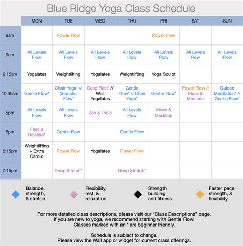 Blue Ridge Yoga Class Schedule — Blue Ridge Yoga & Wellness Center