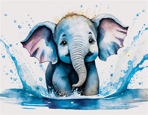 Elephant Watercolor Painting Free Stock Photo - Public Domain Pictures