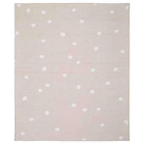 LEN rug, low pile, beige/dot pattern, 133x160 cm (4'4"x5'3") - IKEA